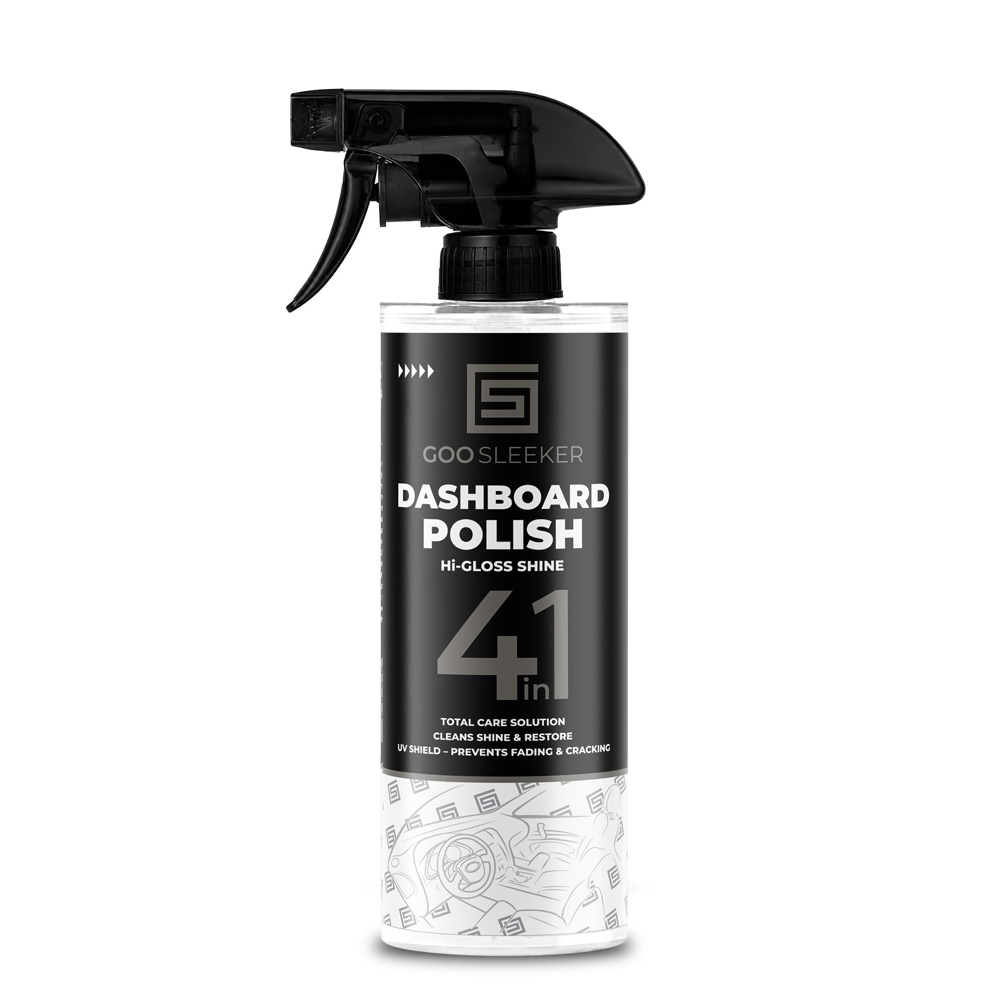 Dashboard Polish 473ml – 4-in-1 Hi-Gloss Interior Cleaner, Restorer & UV Protectant