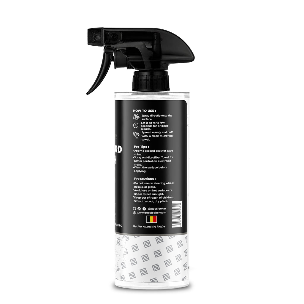 Dashboard Polish 473ml – 4-in-1 Hi-Gloss Interior Cleaner, Restorer & UV Protectant