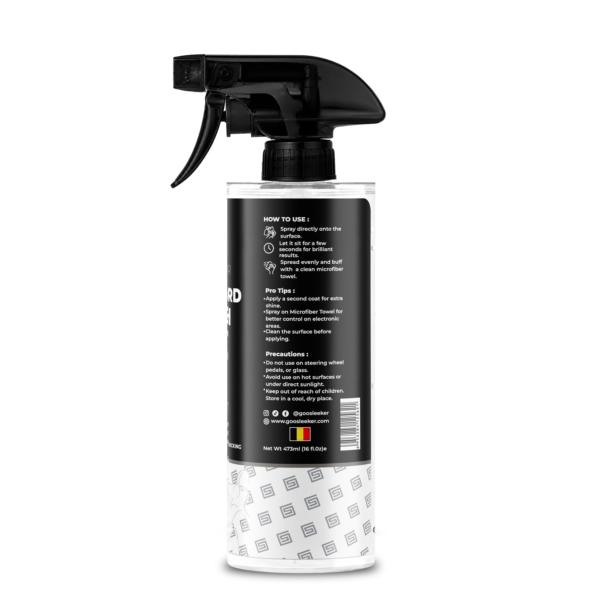 Dashboard Polish 473ml – 4-in-1 Hi-Gloss Interior Cleaner, Restorer & UV Protectant